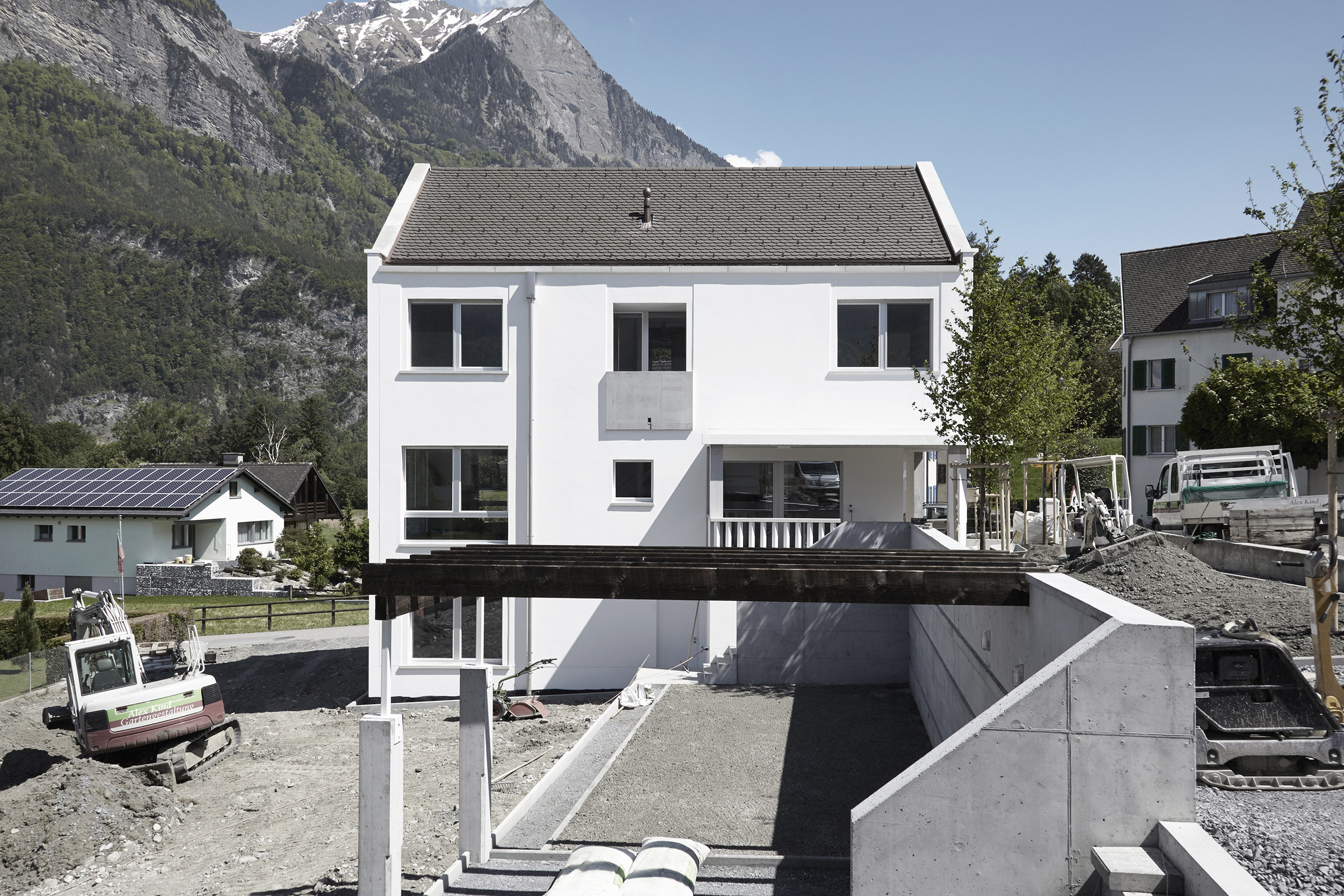 garden facade and pergola